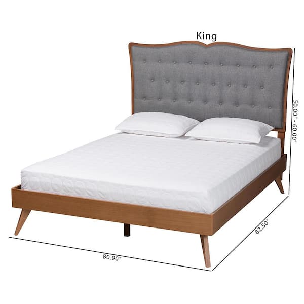 Baxton Studio Hawthorn Gray Wood Frame King Platform Bed 23712641