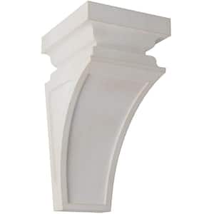 4 in. x 8 in. x 4-3/4 in. Chalk Dust White Small Nevio Wood Vintage Decor Corbel