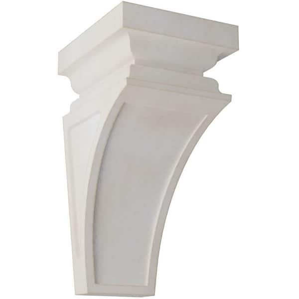 Ekena Millwork 4 in. x 8 in. x 4-3/4 in. Chalk Dust White Small Nevio Wood Vintage Decor Corbel