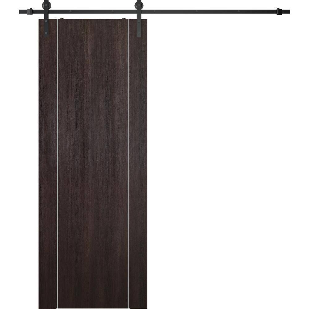 Optima 2U 18 in. x 80 in. Manufactured Wood Vera Linga Oak Solid Composite Core Sliding Barn Door with Hardware Kit price history on PriceWatchPro
