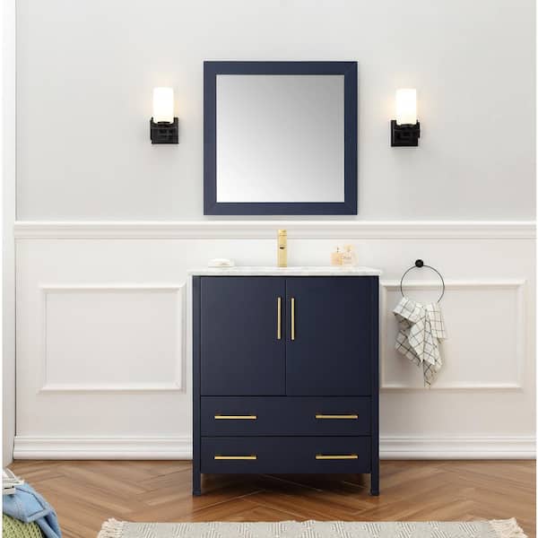 Unbranded Legion Furniture 30 in. Single Sink Freestanding in Bath Vanity in Blue with Ceramic Top in white with White Basin and