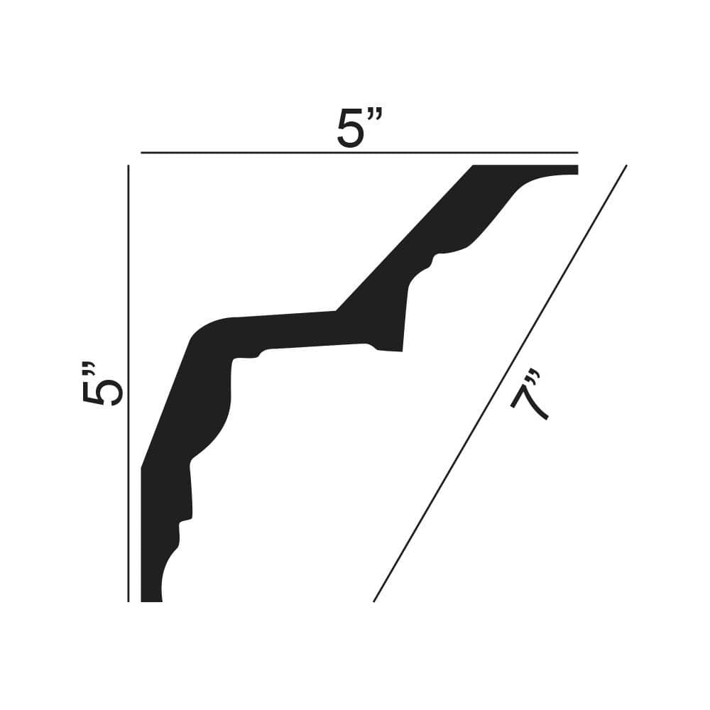 6-inch Primed White Polyurethane Crown Moulding Sample