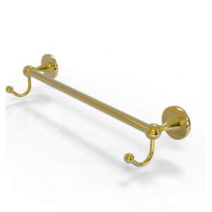 Shadwell Collection 30 in. Towel Bar with Integrated Hooks in Polished Brass