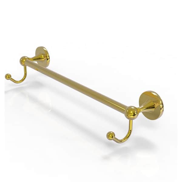Allied Brass Shadwell Collection 30 in. Towel Bar with Integrated Hooks in Polished Brass