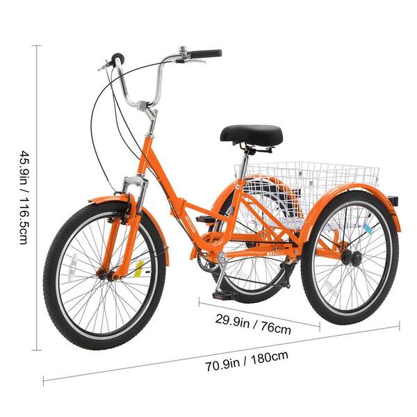 SKYSHALO Folding Adult Tricycle, 24 in. 7-Speed Adult