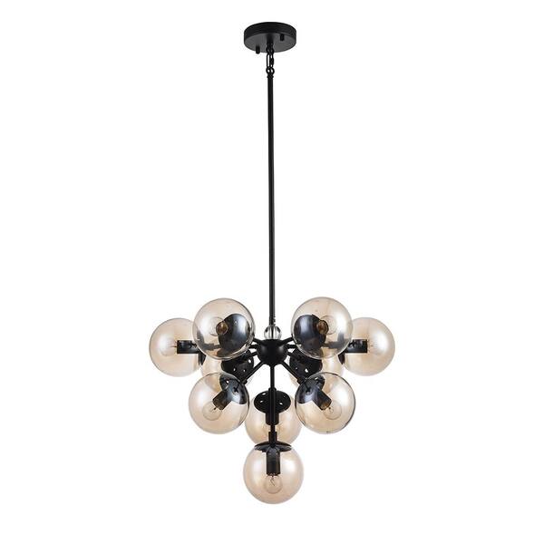 10 light black chandelier