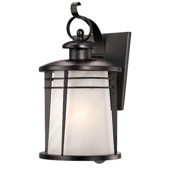 Senecaville Wall-Mount 1-Light Outdoor Weathered Bronze Wall Lantern Sconce