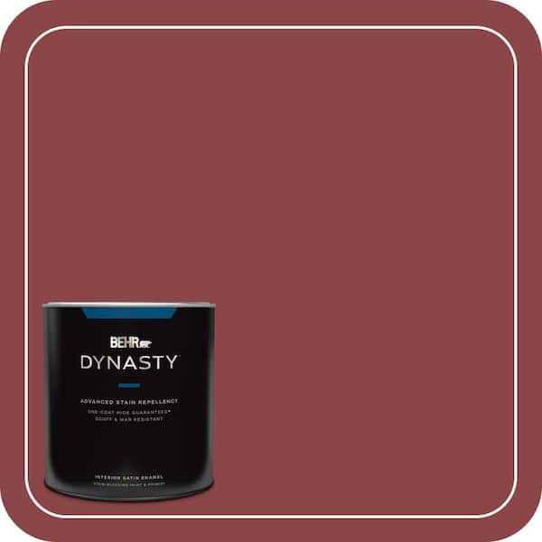 BEHR DYNASTY 1 qt. #PPU1-10 Forbidden Red Satin Enamel Interior Stain-Blocking Paint and Primer