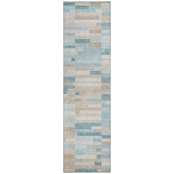 Chantille Machine Washable Indoor/Outdoor Abstract ACN3107 Linen 2 ft. x 7 ft. Runner Rug