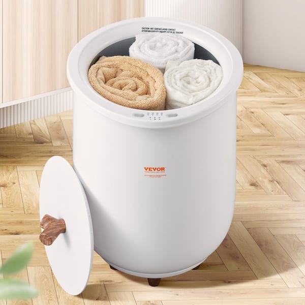 20L Towel Warmer Bucket Large Towel Warmer for Bathroom White Auto Shut Off Towel Heater with 4-Level Timer