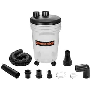 Cyclone Dust Collector and Separator Kit with Clear 6 Gal. Dust Bucket, Hoses, Reducers, Couplers and Hose Clamps