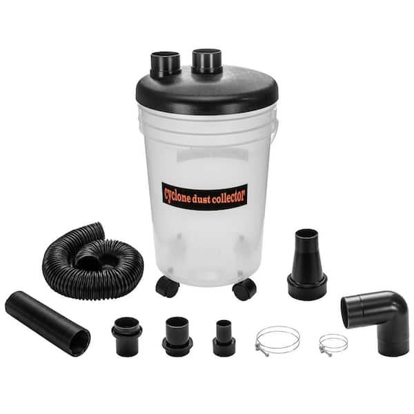 POWERTEC Cyclone Dust Collector and Separator Kit with Clear 6 Gal. Dust Bucket, Hoses, Reducers, Couplers and Hose Clamps