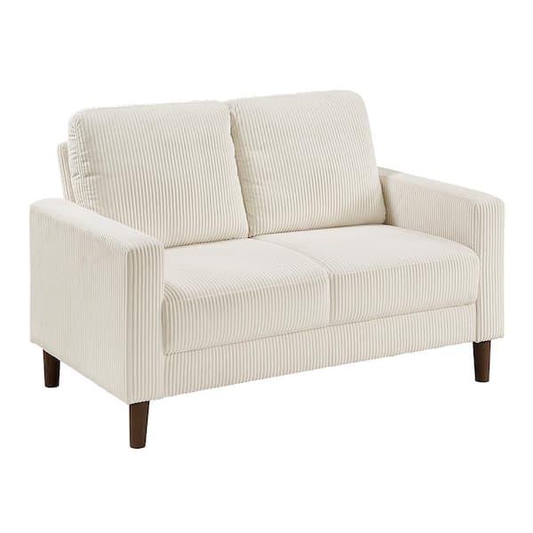 Mackay 54.5 in. W Beige Corduroy Fabric Upholstery 2-Seater Loveseat