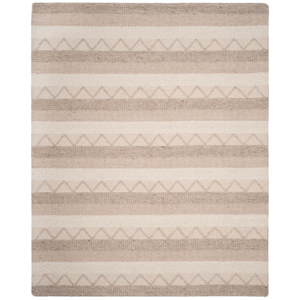 Natura 10 ft. x 14 ft. Beige Striped Chevron Geometric Area Rug