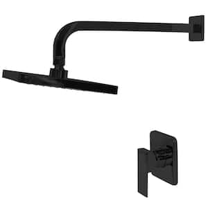 CROWN Single Handle 1-Spray Shower Faucet 2.5 GPM with Adjustable Head and Included Valve in. Matte Black