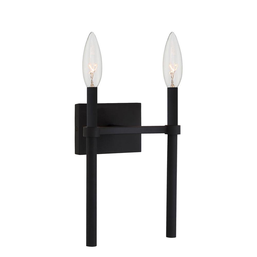 Elegant Black Forged Metal Dimmable Cylinder Sconce