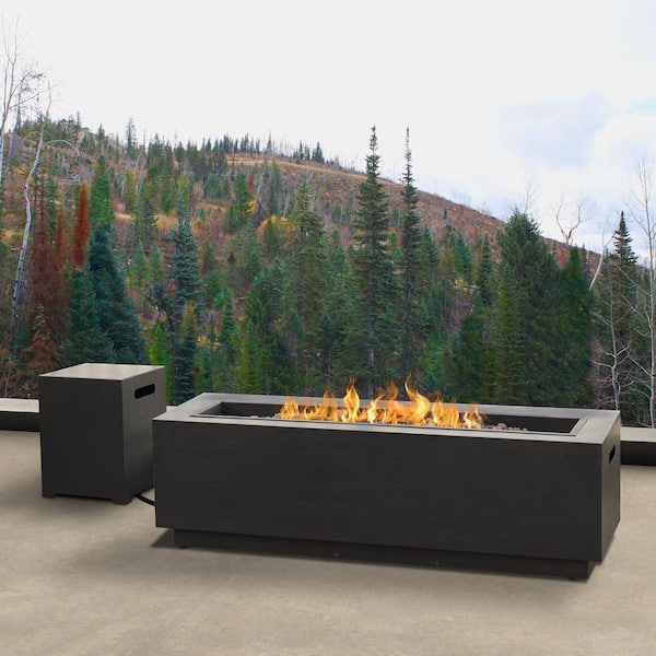 Reviews For Real Flame Lanesboro 48 In X 15 In Rectangle Powder Coated Iron Propane Fire Pit Table In Gray With Ng Conversion Kit Ct0003lp Sw4 The Home Depot