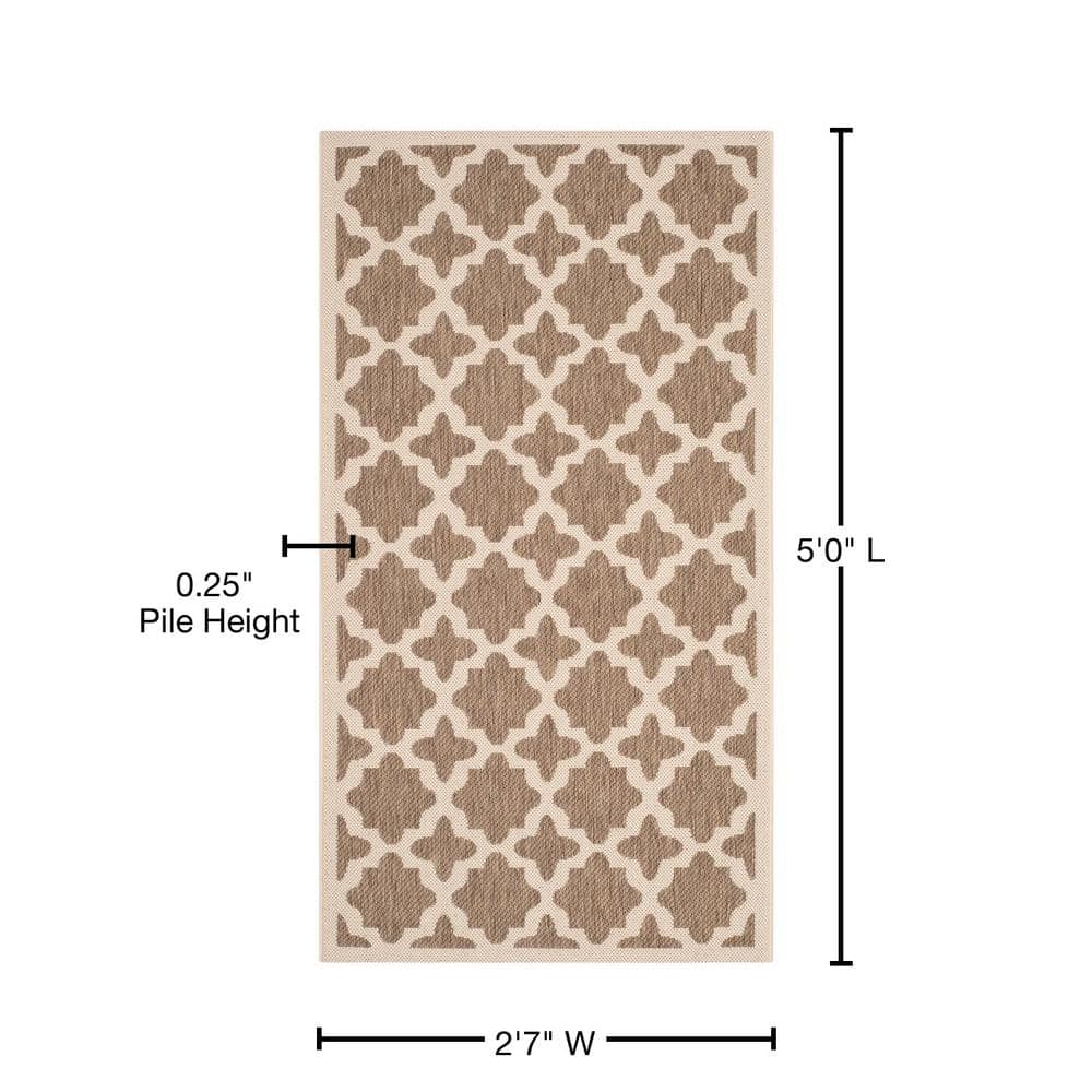 Reversible Black Synthetic 5' x 7' Easy-Care Area Rug
