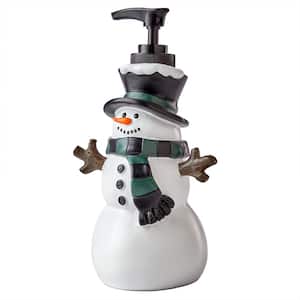 Rustic Plaid Snowman Resin Lotion Dispenser in Multi-Colored