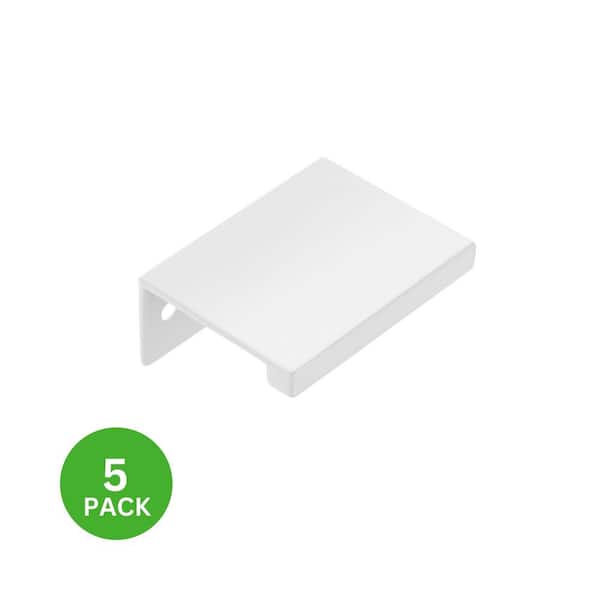 5-Pack Ethan 1-1/2 in. (38 mm) Center-to-Center Matte White Edge Drawer Pull