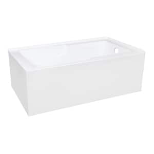 Aqua Eden 60 in. x 32 in. Acrylic Rectangular Alcove Soaking Bathtub with Right Drain in White