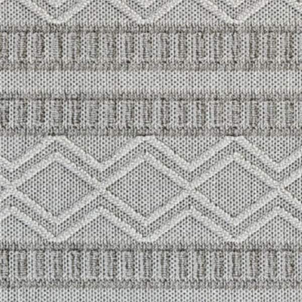 Beige, Gray 8 ft. x 11 ft. Woven Striped Polypropylene Rectangle Indoor/Outdoor Area Rug