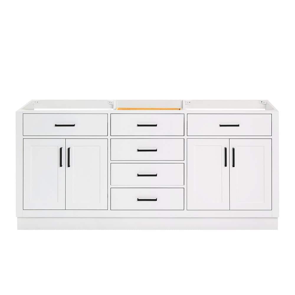 Hepburn 72" White Wood Double Freestanding Vanity Cabinet