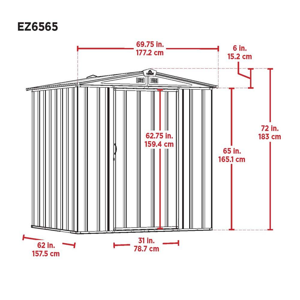 Charcoal Galvanized Steel Small Vertical Storage Shed