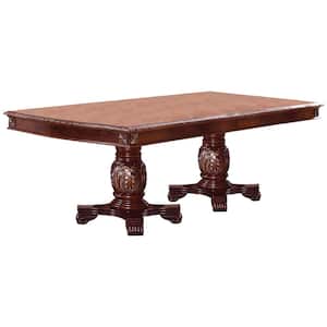 Chateau De Ville Cherry Wood 46 in. Double Pedestal Dining Table Seats 6