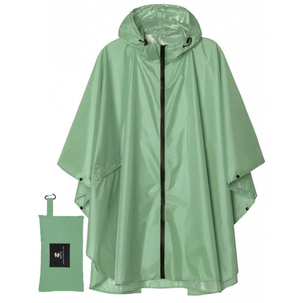 Durable Waterproof, Lightweight Packable, Adult Size, Rain Poncho, Hooded Zipper with Pockets, Unisex for Adult, Green price history on PriceWatchPro