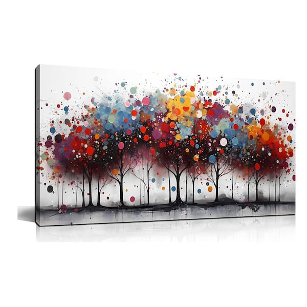 Tree Art Wall Decor for Bedroom-Abstract Wall Canvas Art for Office-Colorful Pictures Wall Art for