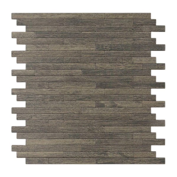 Inoxia SpeedTiles Woodly Painted Natural Wood 12.09 in. x 11.97 in. x 5 mm Metal Self-Adhesive Wall Mosaic Tile (1 sq.ft./Each)