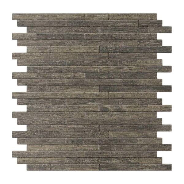 Inoxia SpeedTiles Woodly Painted Natural Wood 12.09 in. x 11.97 in. x 5 mm Metal Self-Adhesive Wall Mosaic Tile (24 sq. ft./Case)