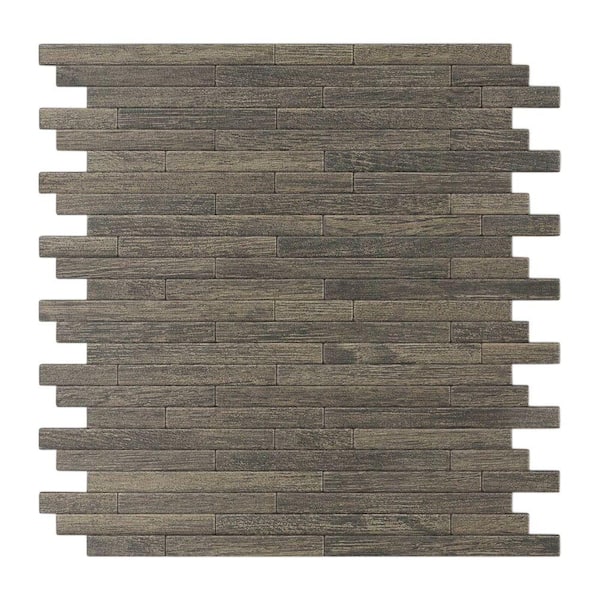 SpeedTiles Woodly Painted Natural Wood 12.09 in. x 11.97 in. x 5 mm Metal Peel and Stick Wall Mosaic Tile (6 sq.ft./Case)