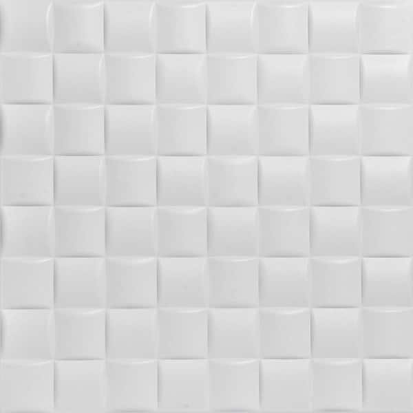 A La Maison Ceilings Cobblestone White Heron 1.6 ft. x 1.6 ft. Decorative Foam Glue Up Ceiling Tile (21.6 sq. ft./case)