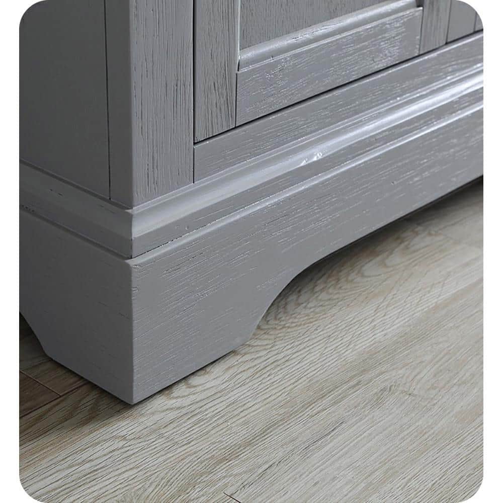Gray Double Freestanding Wood Bathroom Vanity Cabinet