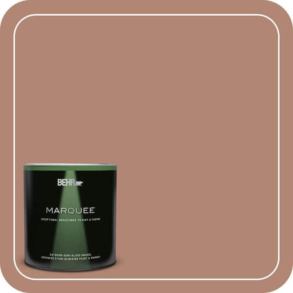 BEHR MARQUEE 1 qt. #220F-5 Light Mocha Semi-Gloss Enamel Exterior Paint & Primer