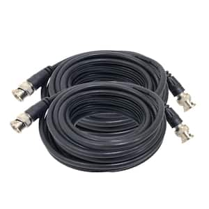 25 ft. 20AWG/RG58 Coaxial BNC-Male to BNC-Male Black Cable (2-Pack)