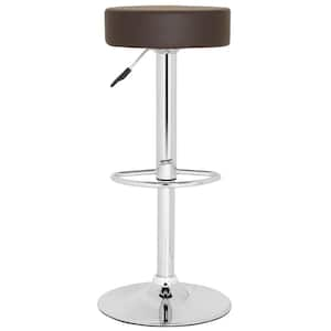 Jude Adjustable Height Chrome Swivel Cushioned Bar Stool