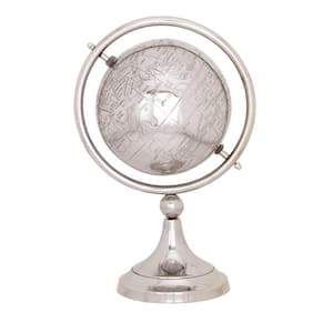 13 in. Silver Aluminum Glam Decorative Globe