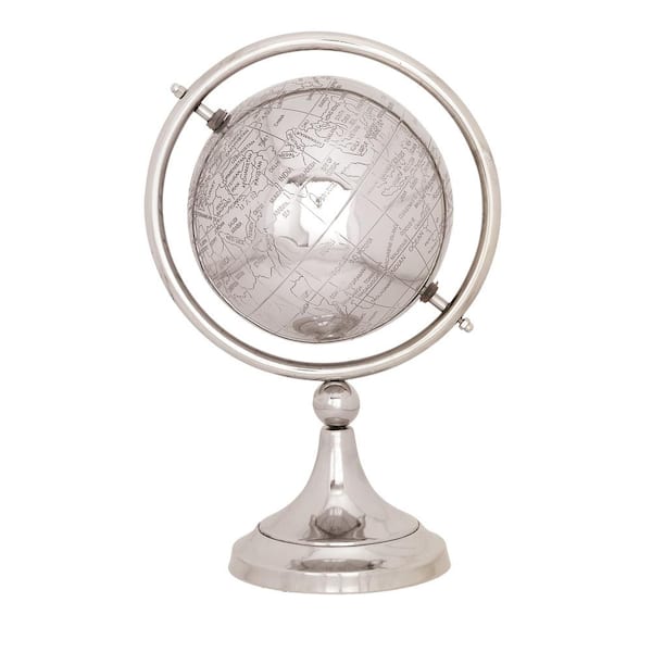 Novogratz 13 in. Silver Aluminum Glam Decorative Globe