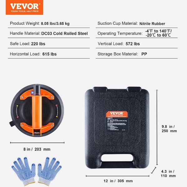 Vacuum Suction Cup, Heavy Duty Suction Cups Glass Lifter Glass Sucker, With  Storage Box