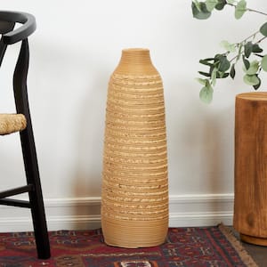 24 in. Light Brown Handmade Seagrass Decorative Vase