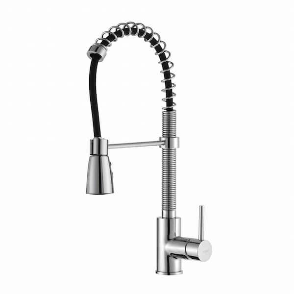 KRAUS Commercial-Style Single-Handle Pull-Down Kitchen Faucet with 3-Function Sprayer