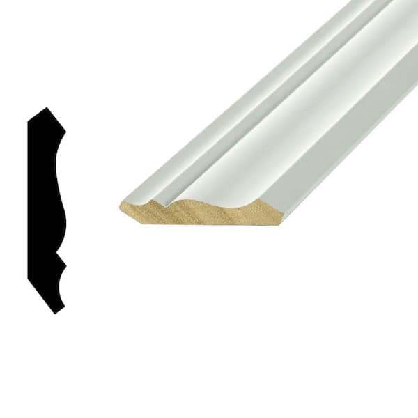 American Wood Moulding WM49 - 11/16 in. x 3-5/8 in. x 144 in. Primed Finger-Jointed Poplar Crown Moulding