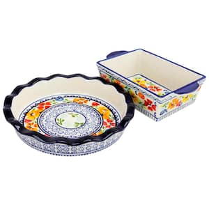 Luxembourg 2-Piece 10.5 in. Pie Dish and 10 in. Bakeware Set In Stoneware
