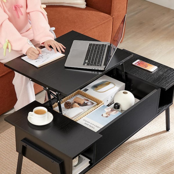VECELO Lift Top Coffee Table with Storage- Wood Living Room Tables