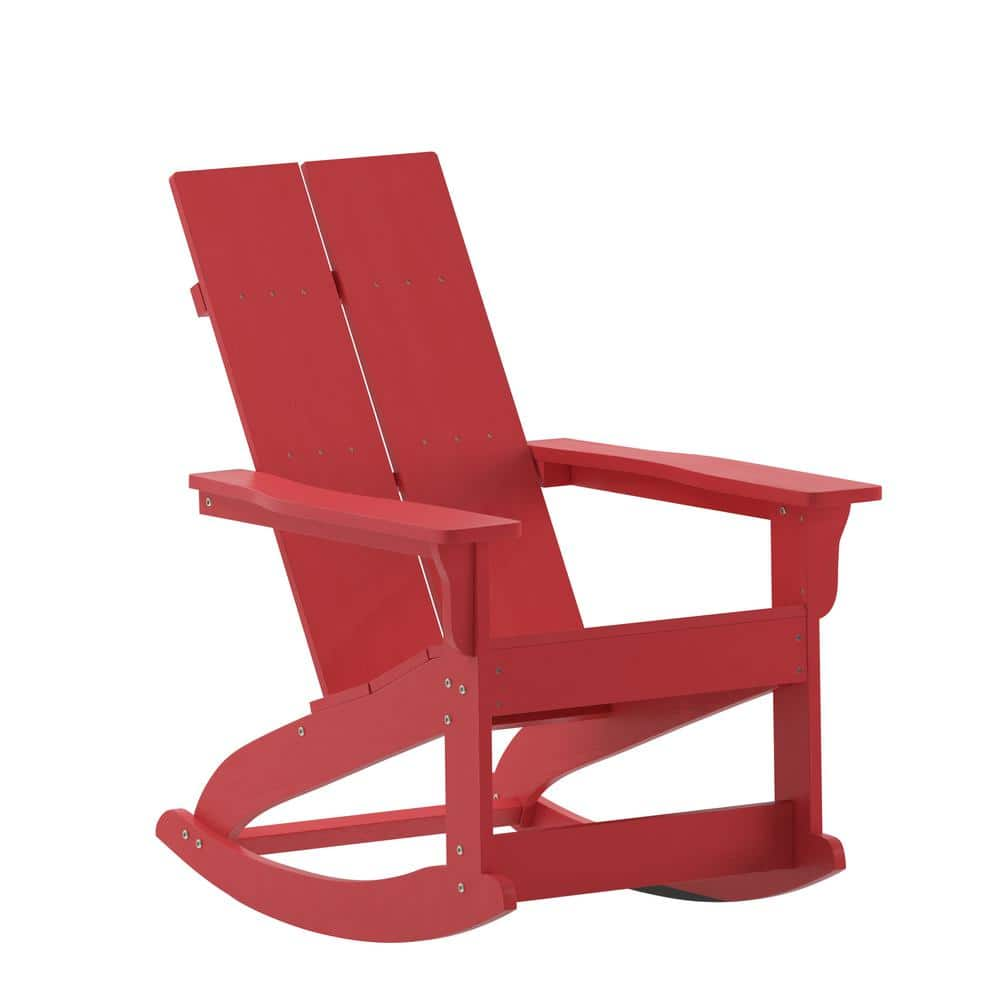 Taylor Logan Red Plastic Outdoor Rocking Chair In Red Ro 521338 Taylh The Home Depot 