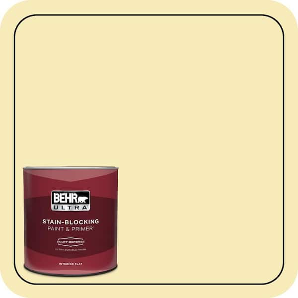 BEHR ULTRA 1 qt. #P320-2 Lantern Light Extra Durable Flat Interior Paint & Primer