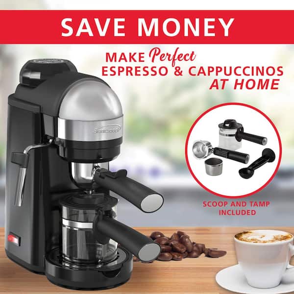 Brentwood 6-Cup Silver Electric Espresso Machine TS-119S - The Home Depot